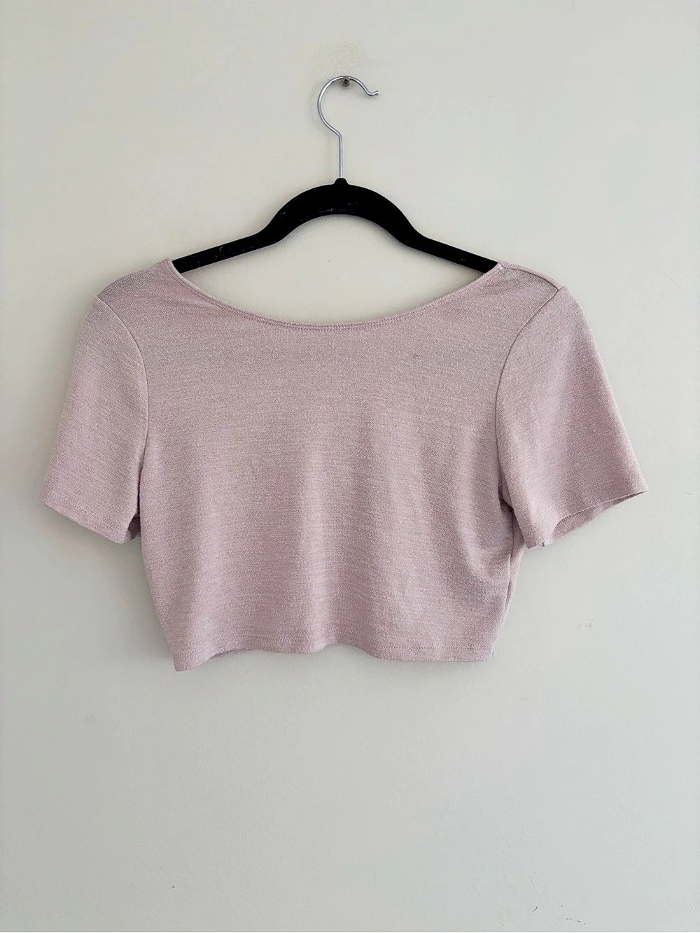 Wilfred Free Short Sleeve Crop Top in Pink Size Medium